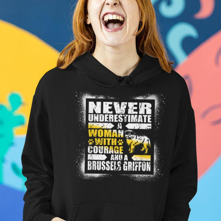 Never Underestimate Woman Courage And A Brussels Griffon Women Hoodie Gifts for Her