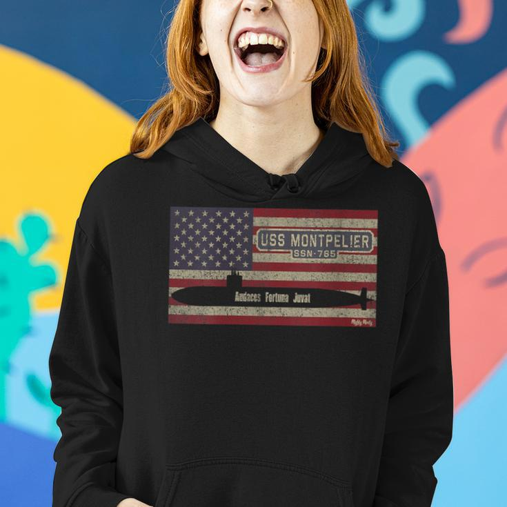Uss Montpelier Ssn-765 Submarine Usa American Flag Women Hoodie Gifts for Her