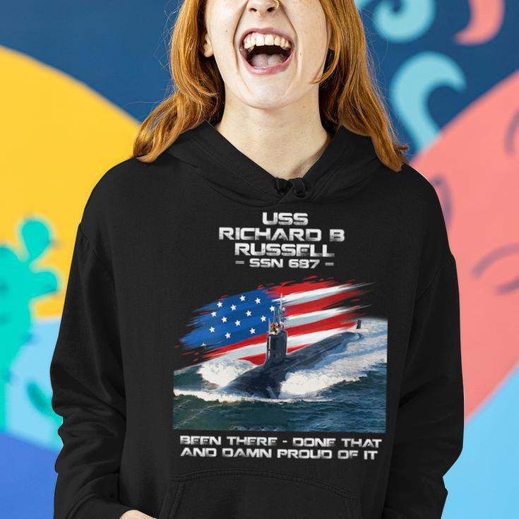 Uss Richard B Russell Ssn-687 American Flag Submarine Women Hoodie Gifts for Her