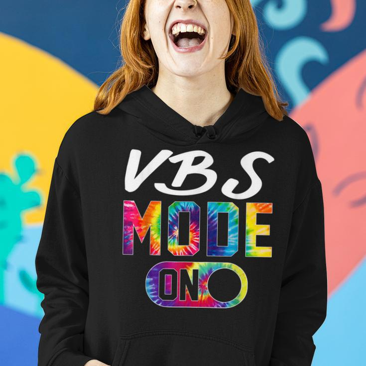 Vbs Mode On Tie Dye Vbs Vacation Bible School Christian Kid Women Hoodie Gifts for Her