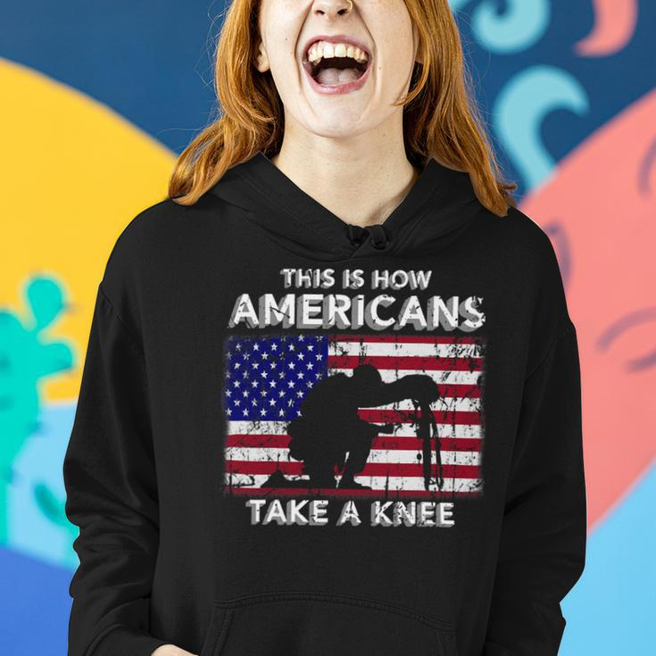 Veteran Vets This Is How Americans Take A Knee Veterans Women Hoodie Gifts for Her