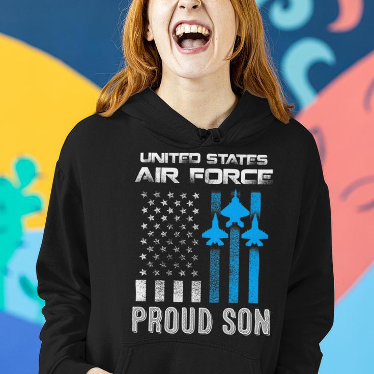 Veteran Vets Us Air Force Proud Son Proud Air Force Son Veteran Day Veterans Women Hoodie Gifts for Her