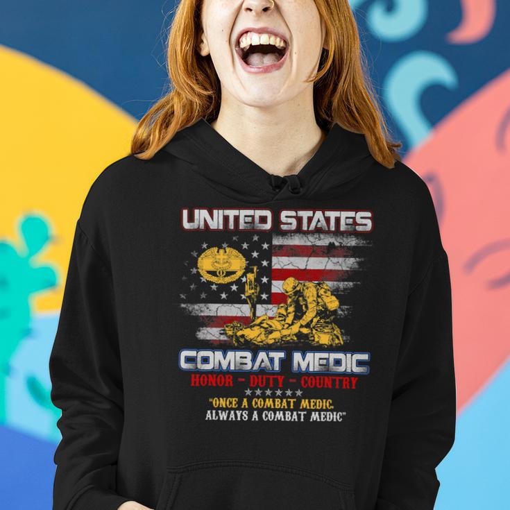 Veteran Vets US Army Combat Medic Veteran Vintage Honor Duty Country 153 Veterans Women Hoodie Gifts for Her