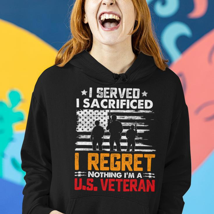 Veteran Vets Us Army Veteran Gifts American Flag I Regret Nothing Gift Veterans Women Hoodie Gifts for Her