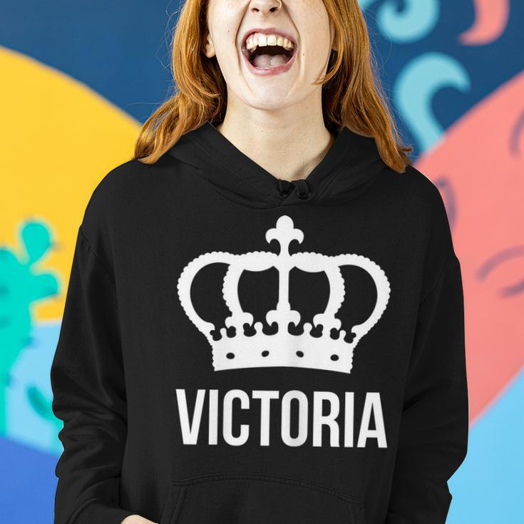 Victoria Name For Women - Queen Princess Crown Design Women Hoodie Gifts for Her