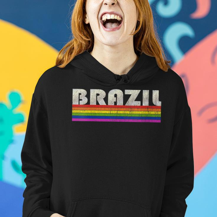 Vintage 80S Style Brazil Gay Pride Month Women Hoodie Gifts for Her