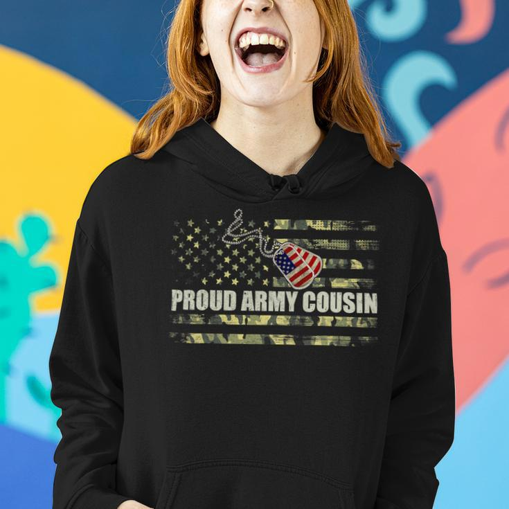 Vintage American Flag Proud Army Cousin Veteran Day Gift 75 Women Hoodie Gifts for Her
