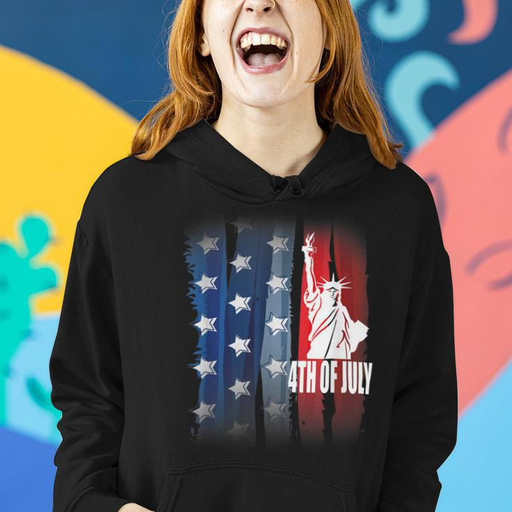 Vintage American Flag Usa Family Matching Us 4Th Of July Women Hoodie Gifts for Her