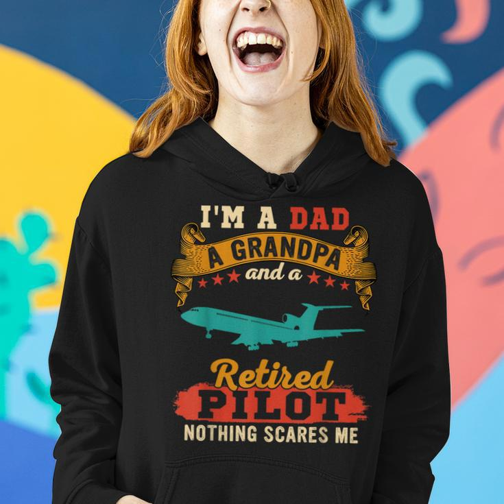 Vintage Proud I'm A Dad A Grandpa And A Retired Pilot Women Hoodie Gifts for Her