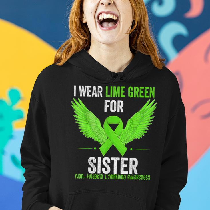 I Wear Lime Green For My Sister Non Hodgkins Lymphoma Ribbon Women Hoodie Gifts for Her