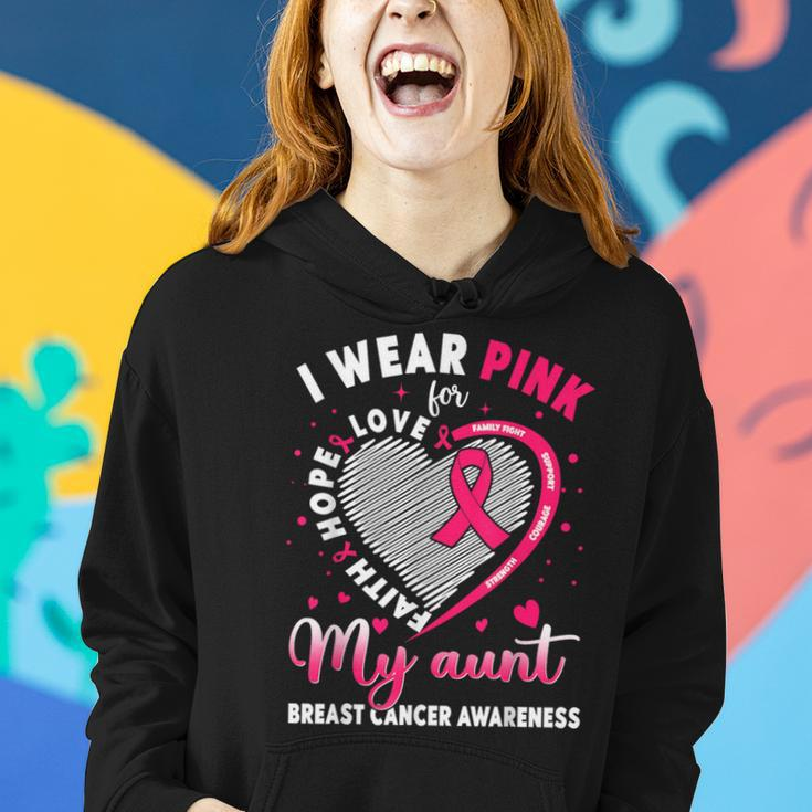 I Wear Pink For My Aunt Breast Cancer Awareness Support Women Hoodie Gifts for Her