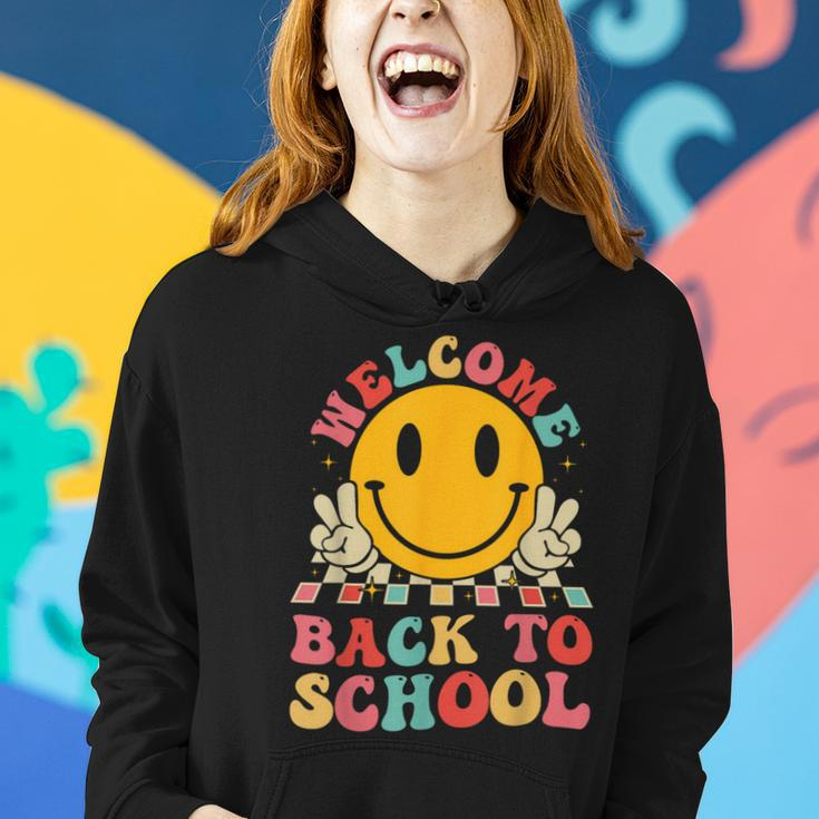 Welcome Back To School Retro First Day Of School Teacher Women Hoodie Gifts for Her