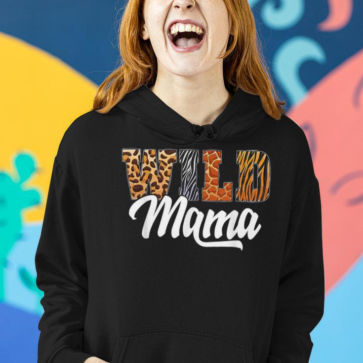 Wild Mama Mom Born Two Be Wild Safari Jungle Animal Zoo Gifts For Mom Funny Gifts Women Hoodie Gifts for Her