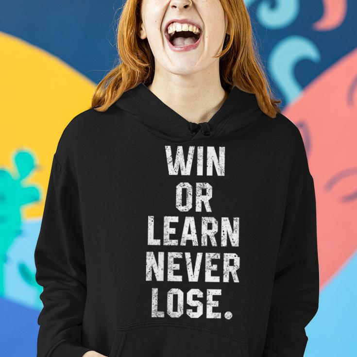 Win Or Learn Never Lose Motivational Volleyball Saying Gift Women Hoodie Gifts for Her