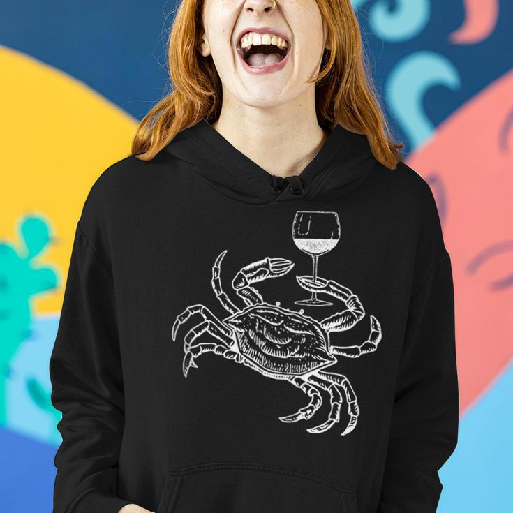 Wine Crab Ocean Lovers Drinking Gift Vacation Cruise Drinking Funny Designs Funny Gifts Women Hoodie Gifts for Her