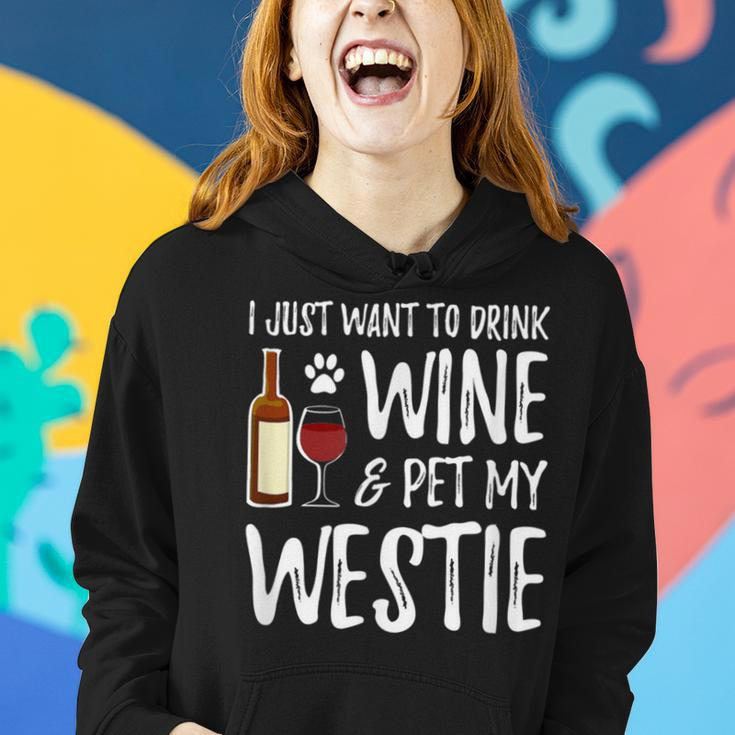 Wine And Westie Dog Mom Or Dog Dad Idea Women Hoodie Gifts for Her