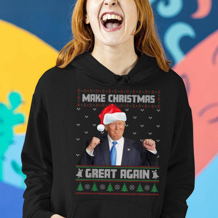 Make Xmas Great Again Ugly Christmas Sweater Trump 2024 Women Hoodie Gifts for Her