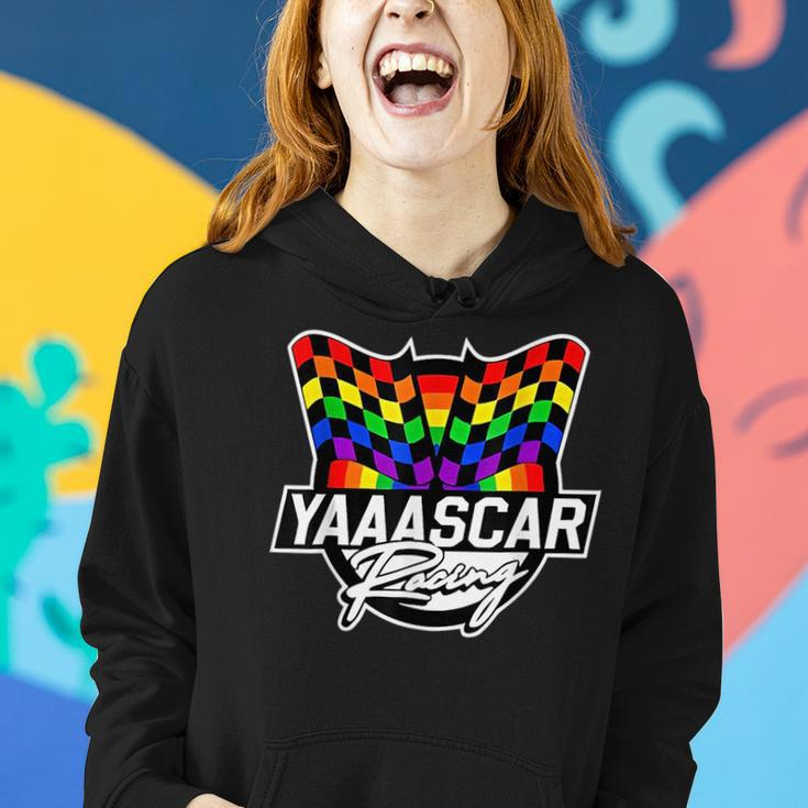 Yaaascar Racing Lgbt Lgbtq Gay Rainbow Lesbian Pride Women Hoodie Gifts for Her