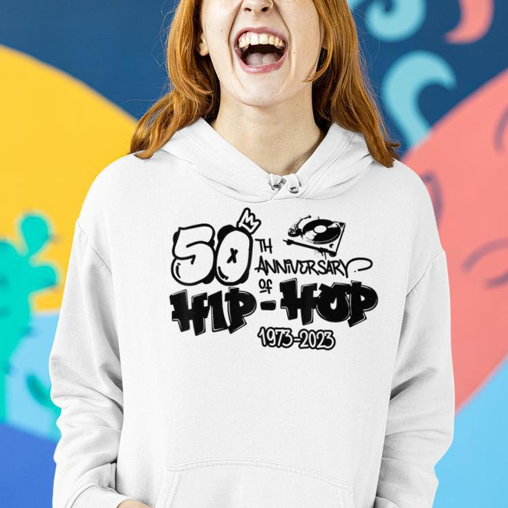 50 Years Old 50Th Anniversary Of Hip Hop Graffiti Dj Vinyl Women Hoodie Gifts for Her