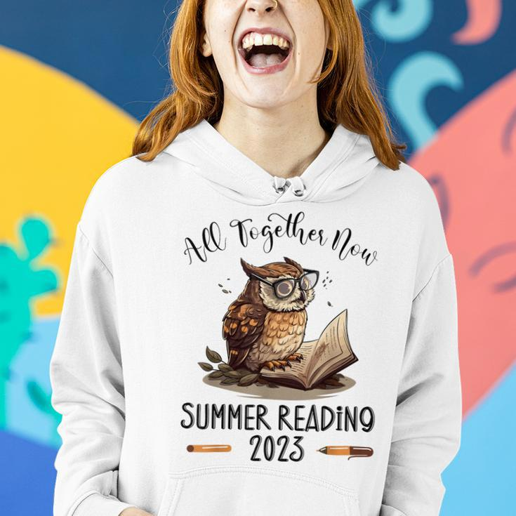 All Together Now Summer Reading 2023 Book Owl Reading Book Women Hoodie Gifts for Her