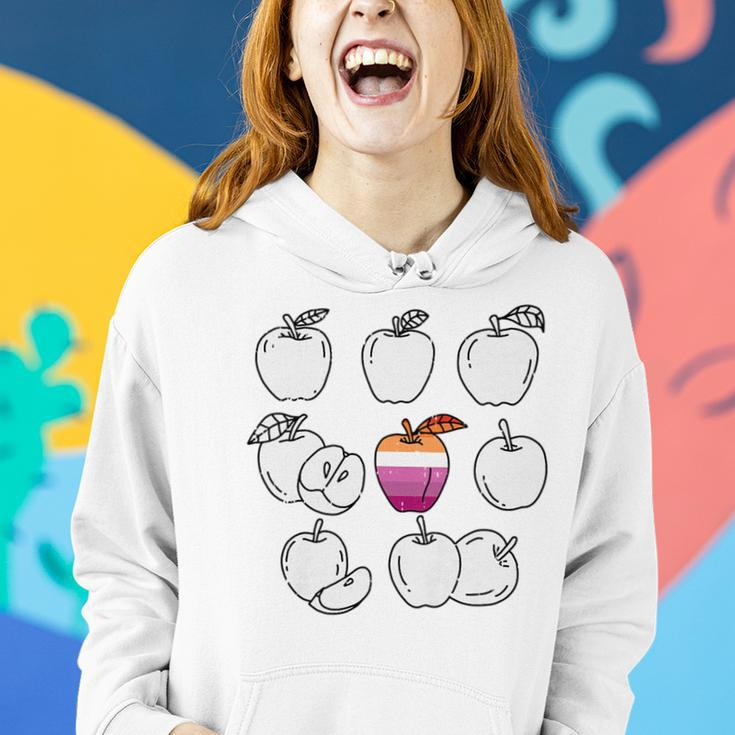Apple Picking Lesbian Lgbt-Q Retro Pride Flag Fruit Women Hoodie Gifts for Her
