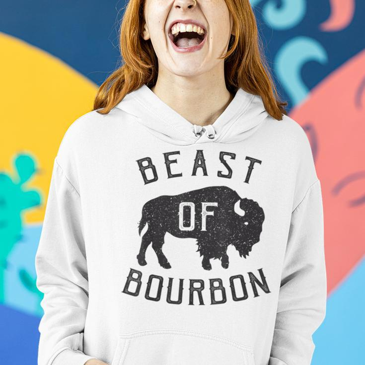 Beast Of Bourbon Drinking Whiskey Bison Buffalo Party Women Hoodie Gifts for Her