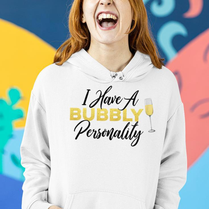 Bubbly Personality ChampagneWine Lover Quote Women Hoodie Gifts for Her