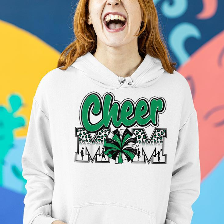 Cheer Mom Green Black White Leopard Letters Cheer Pom Poms Women Hoodie Gifts for Her