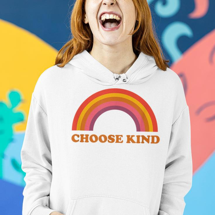 Choose Kind Retro Rainbow Choose Kind Women Hoodie Gifts for Her