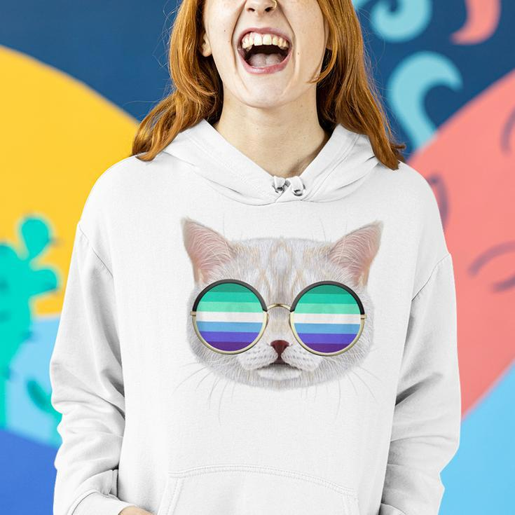 Gay Man Rainbow Mlm Flag For Cat Dad Male Gay Men Pride Mlm Women Hoodie Gifts for Her