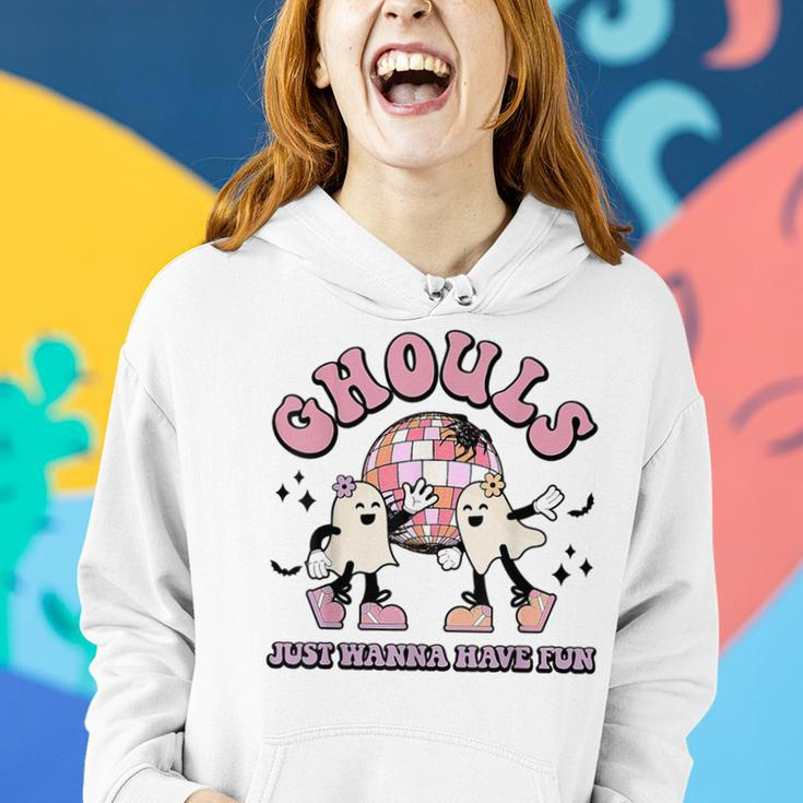 Groovy Ghouls Just Wanna Have Fun Cute Ghost Halloween Women Hoodie Gifts for Her