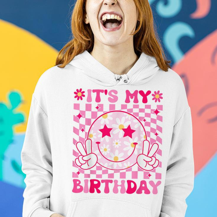 Groovy It's My Birthday Ns Girls Kid Bday Flower Women Hoodie Gifts for Her