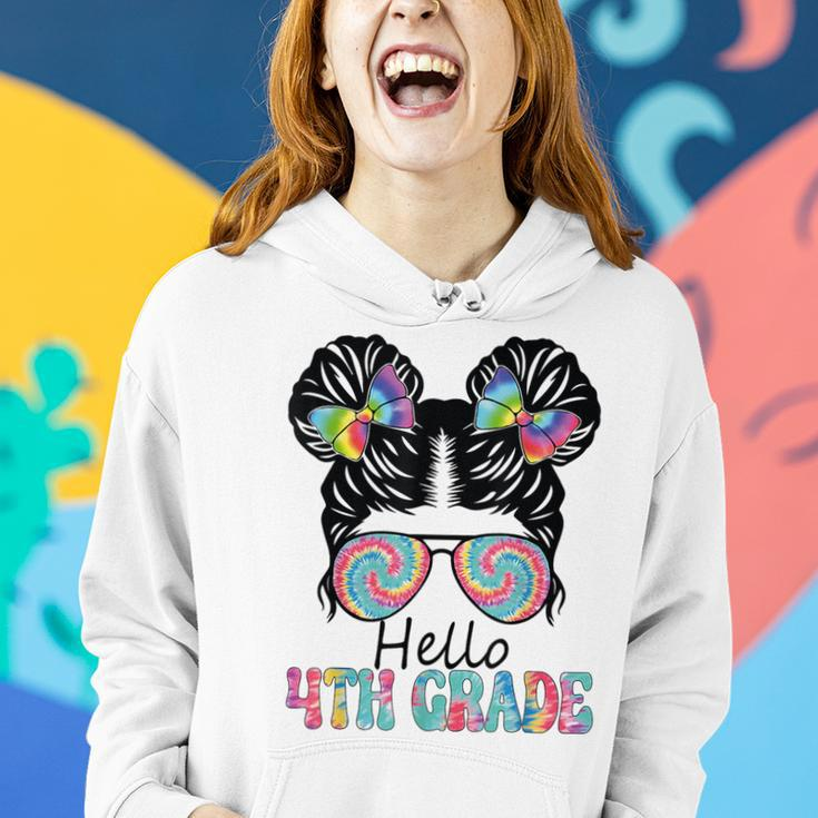Hello 4Th Grade Girl With Hair Styled Back To School Women Hoodie Gifts for Her