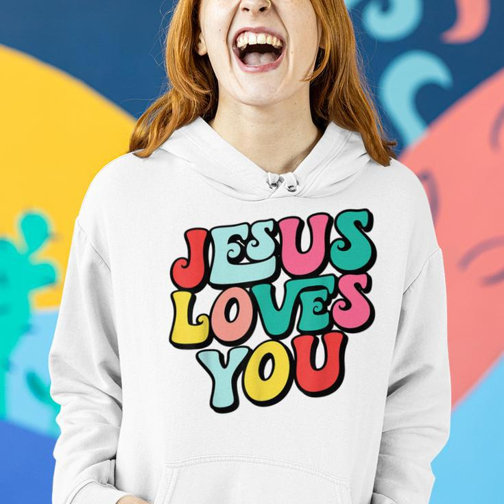 Jesus Loves You Retro Vintage Style Graphic Womens Women Hoodie Gifts for Her