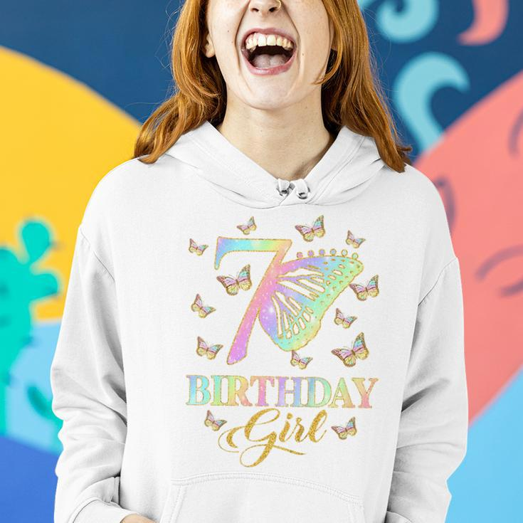Kids Butterfly 7Th Birthday Outfit 7 Year Old Girl Kids Cute Women Hoodie Gifts for Her