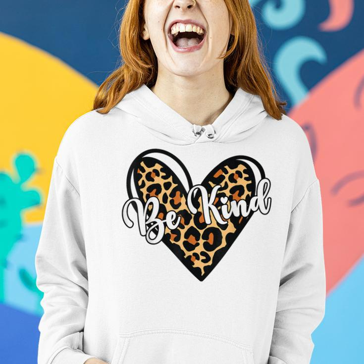 Be Kind Unity Day Orange Anti Bullying Leopard Heart Women Hoodie Gifts for Her