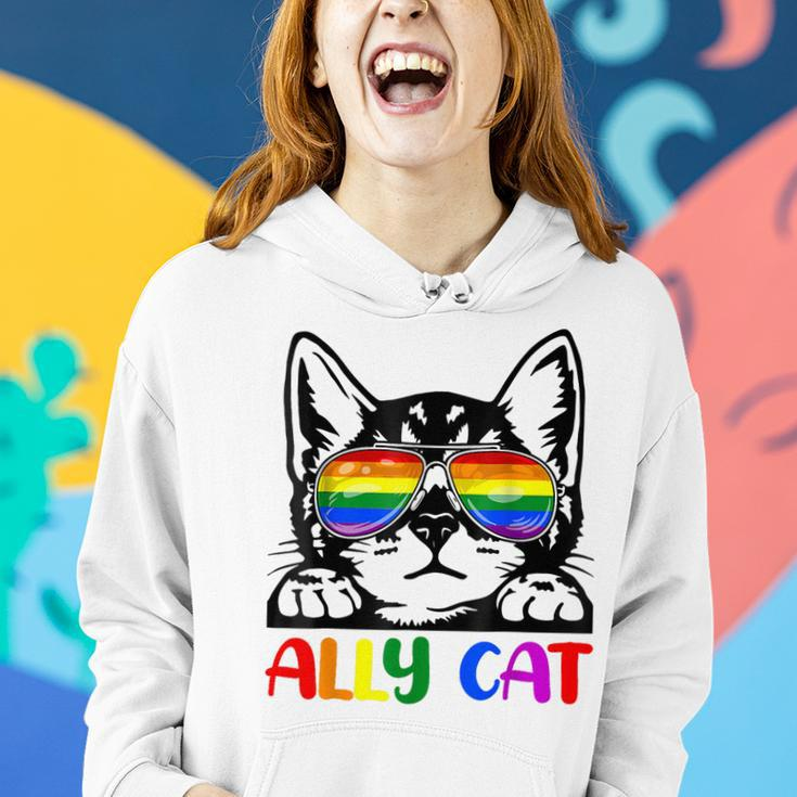 Lgbt Gay Ally Cat Be Kind Rainbow Pride Flag Men Women Gift Women Hoodie Gifts for Her