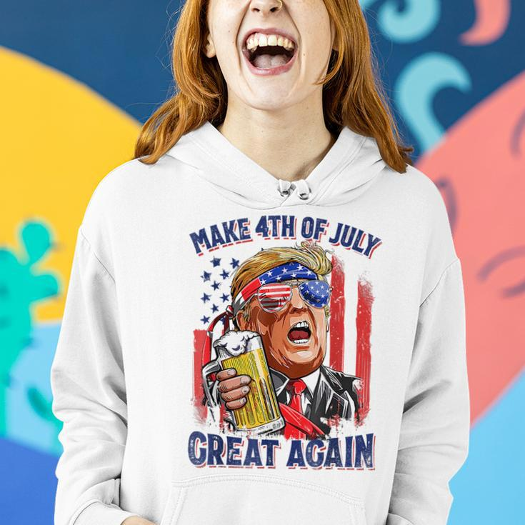 Make 4Th Of July Great Again Funny Trump Men Drinking Beer Drinking Funny Designs Funny Gifts Women Hoodie Gifts for Her
