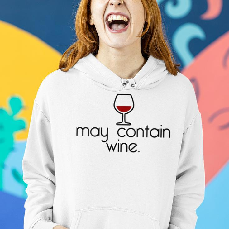 May Contain Wine Christmas Drinking Red Wines Meme Women Hoodie Gifts for Her