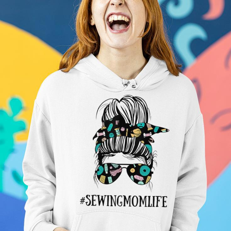 Messy Bun Life Of A Sewing Mom Mothers Day Quilting Mother Women Hoodie Gifts for Her