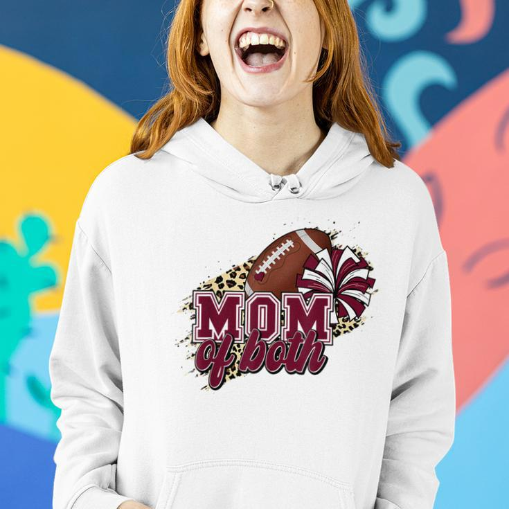 Mom Of Both Football And Cheer Leopard Maroon Women Hoodie Gifts for Her