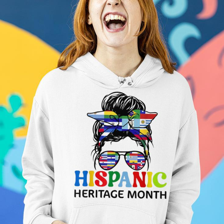 National Hispanic Heritage Month Messy Bun Women Hoodie Gifts for Her