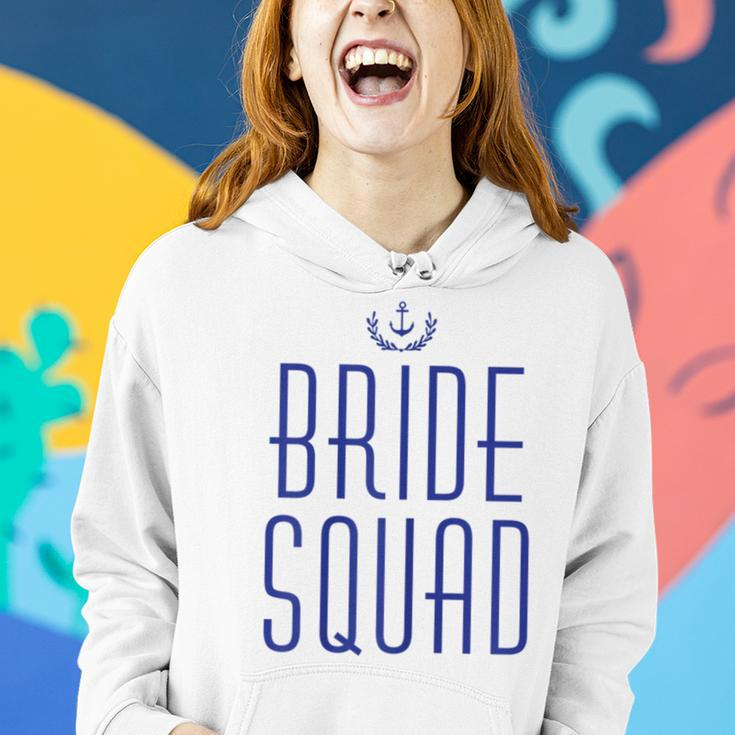Nautical Bride Squad With Anchor Navy Blue Women Hoodie Gifts for Her