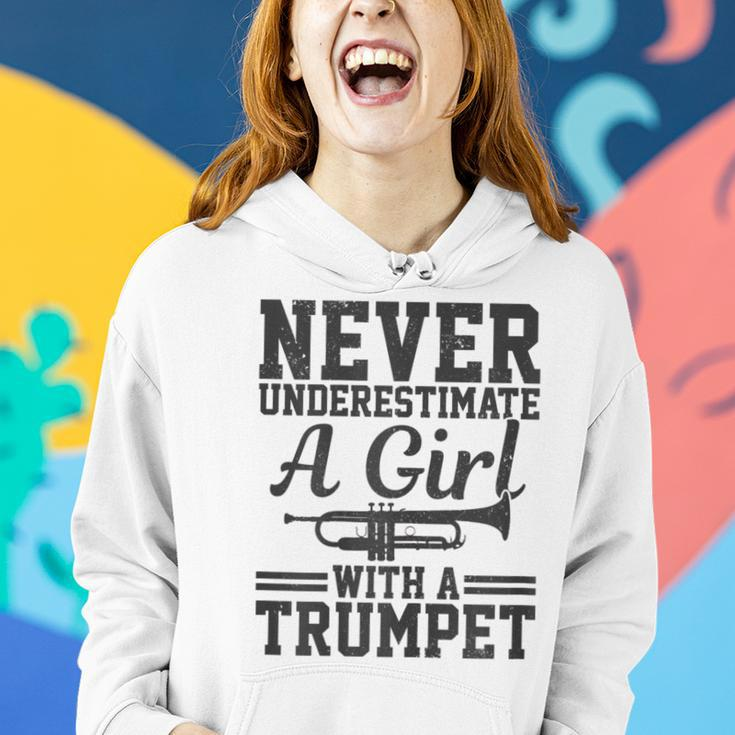 Never Underestimate A Girl With A Trumpet Marching Band Gift For Womens Women Hoodie Gifts for Her