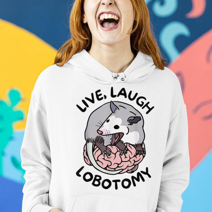 Opossum Screaming Live Laugh Lobotomy Women Hoodie Gifts for Her