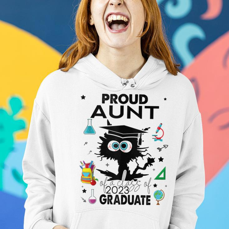 Proud Aunt Of A Class Of 2023 Graduate Cool Funny Black Cat Women Hoodie Gifts for Her