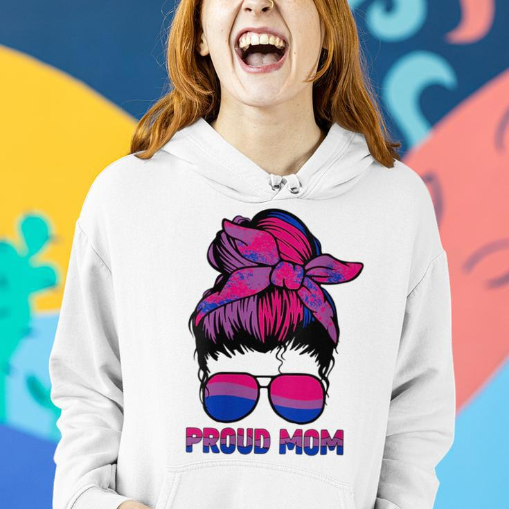 Proud Bisexual Mom Wife Funny Support Bi Lgbt Pride Flag Women Hoodie Gifts for Her
