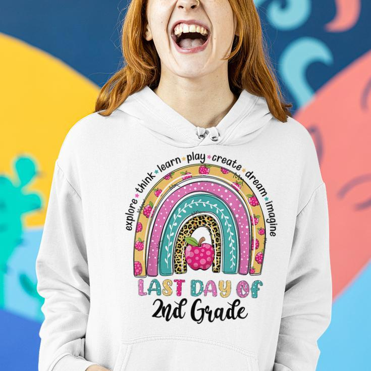Rainbow Last Day Of School 2Nd Second Grade Funny Teacher Women Hoodie Gifts for Her
