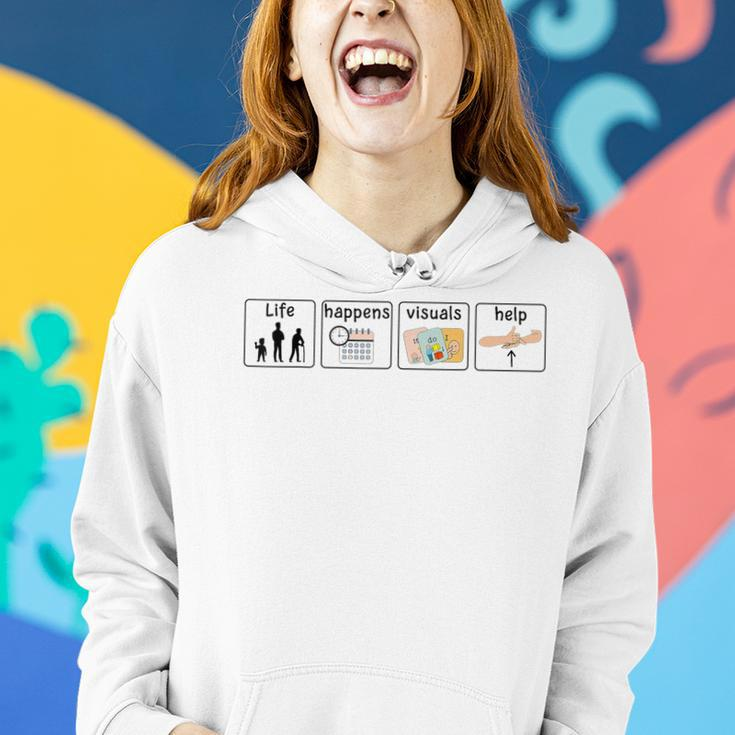 Rbt Special Education Teacher Sped Life Happens Visuals Help Women Hoodie Gifts for Her