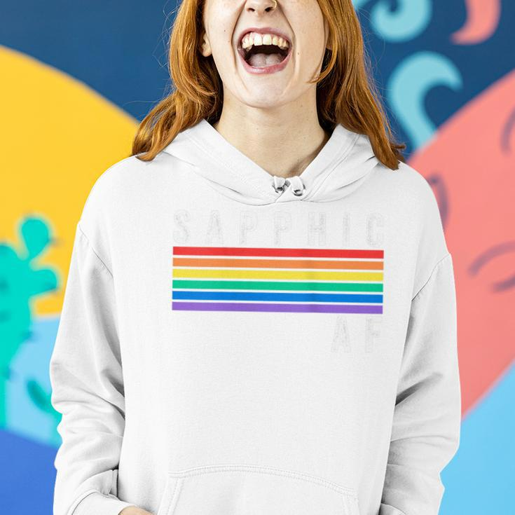 Sapphic Af Lesbian Pride Women Hoodie Gifts for Her